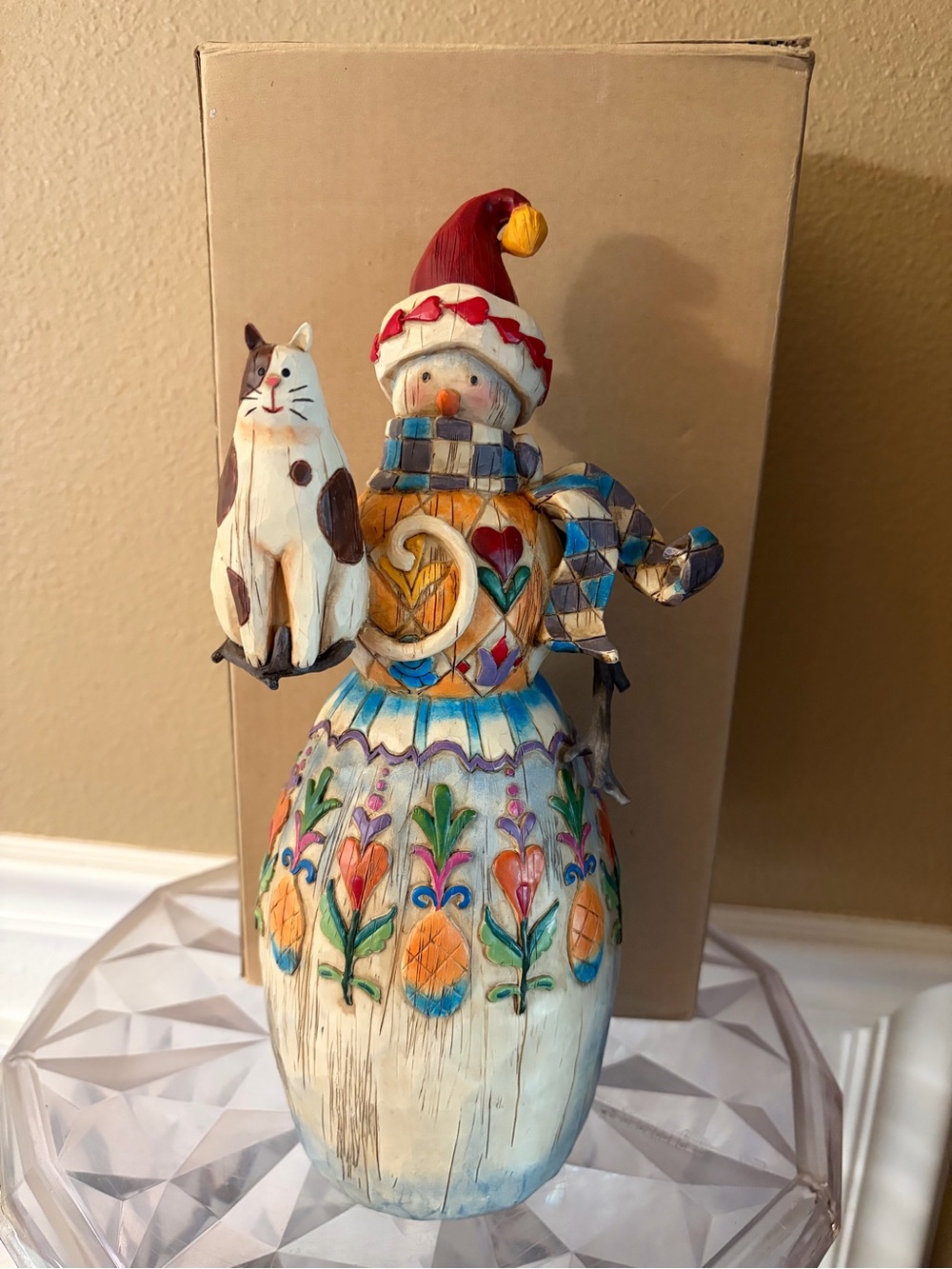 Jim Shore Heartwood Creek Snowman and Cat Winter’s Friend 11.25 inch in Box